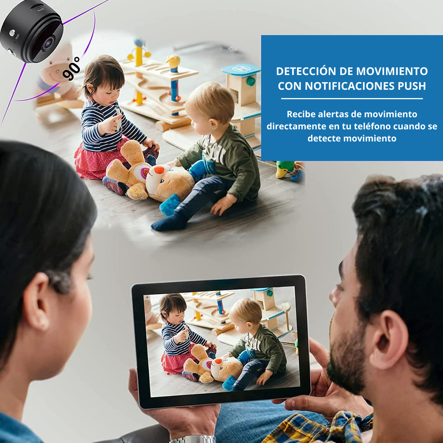 Mini Cámara Wifi HD + Soporte 360°